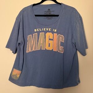 Disney Blue and Yellow 'Believe in Magic' Women's Tee